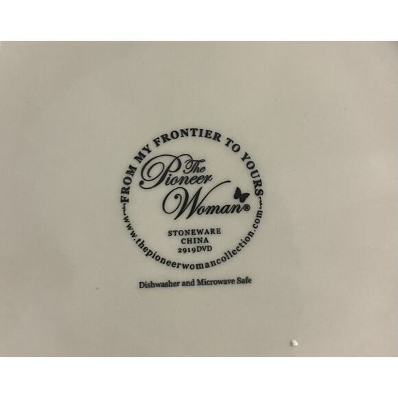 Set Of 4 Pioneer Woman Garland Christmas Tree Stoneware Salad Lunch Dessert 8.8 - Picture 4 of 6